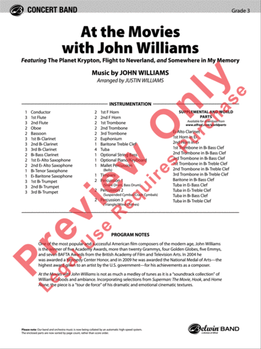 At the Movies with John Williams Concert Band scores gallery preview page 2