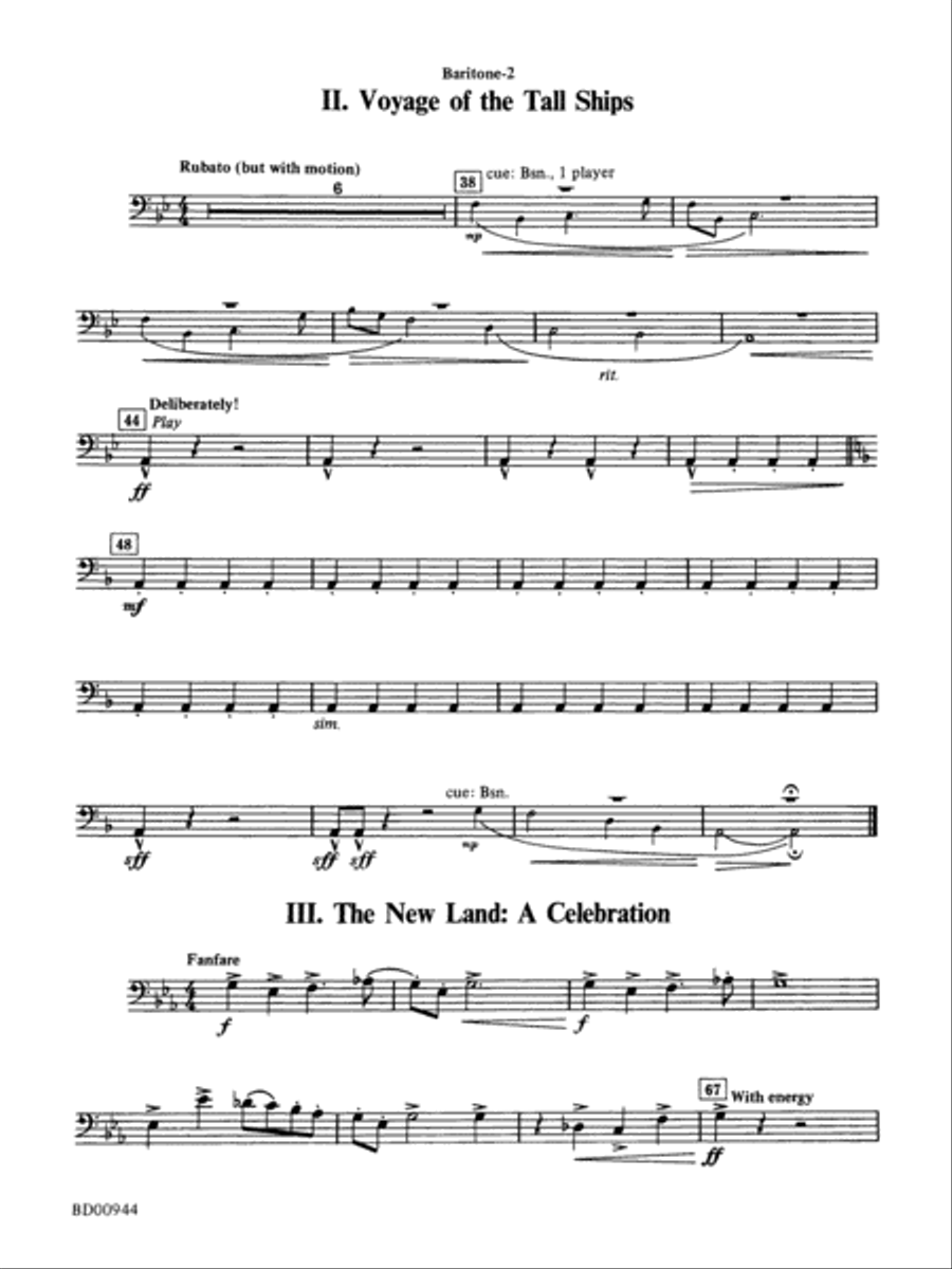 Discovery 1492: Baritone B.C. Concert Band scores gallery preview page 2
