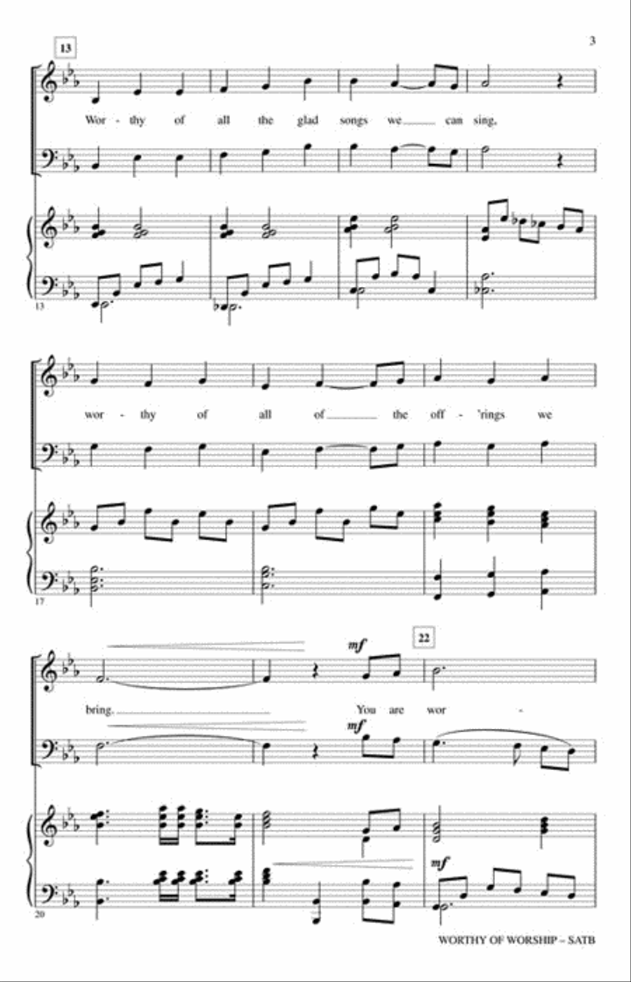 Worthy of Worship 4-Part scores gallery preview page 3