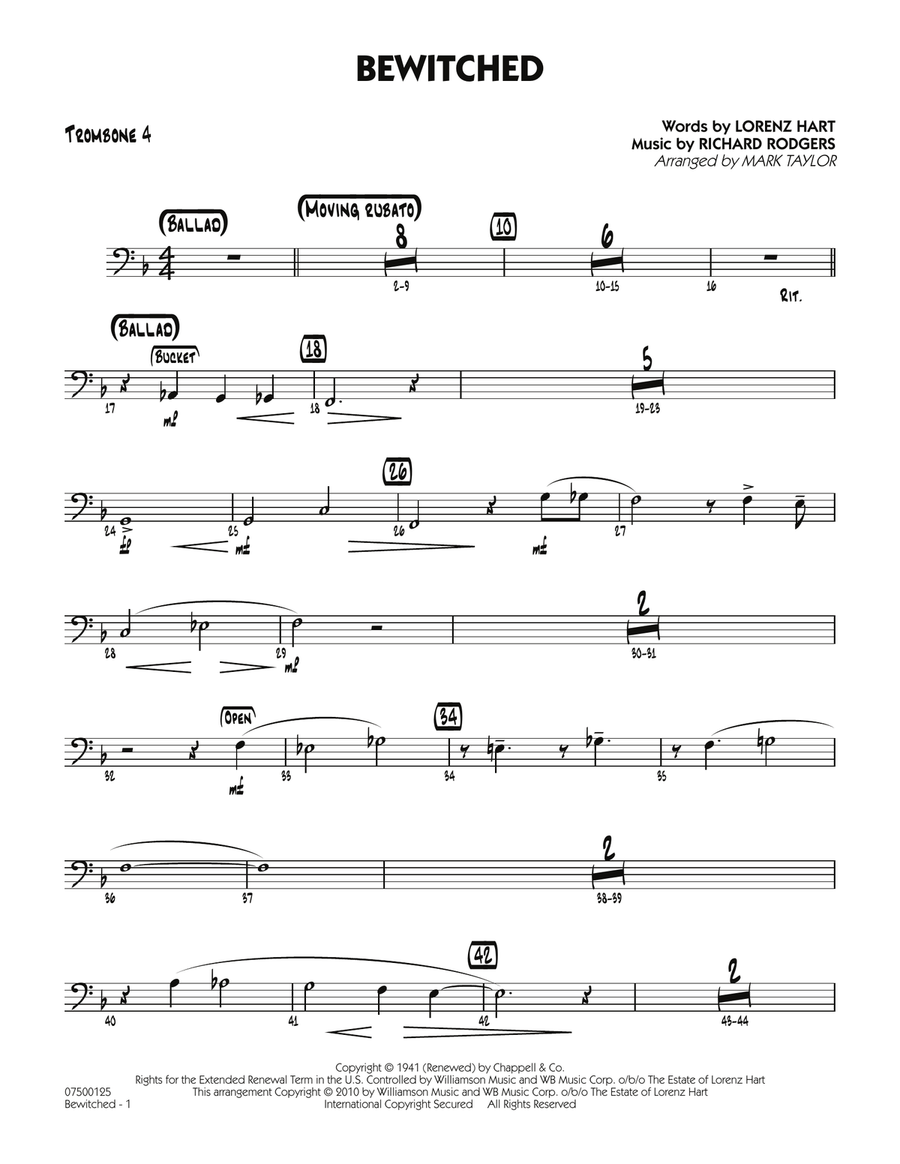 Bewitched - Trombone 4 Jazz Ensemble scores gallery preview page 1