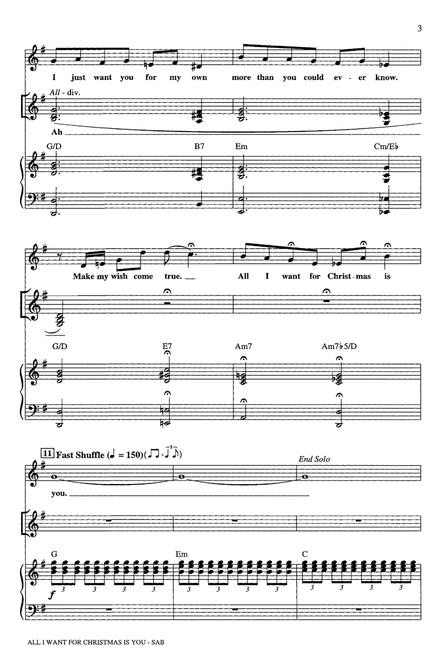 All I Want For Christmas Is You (arr. Mac Huff) 3-Part scores gallery preview page 2