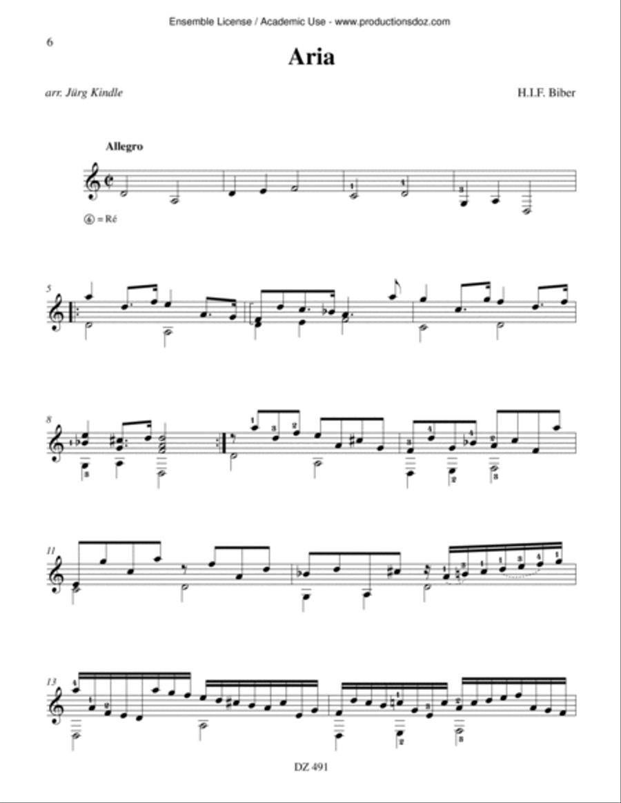Praeludium, Aria, Giacona Classical Guitar scores gallery preview page 6