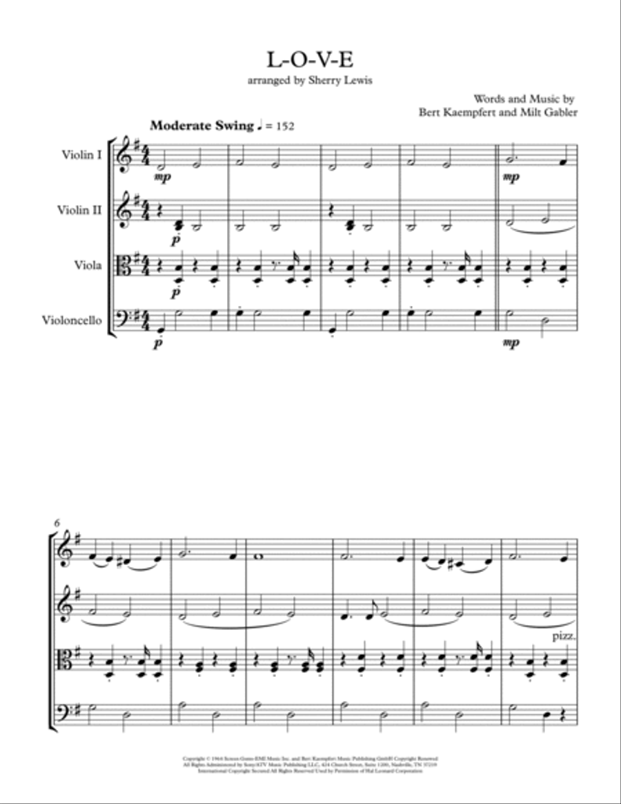 L-O-V-E String Quartet scores gallery preview page 4