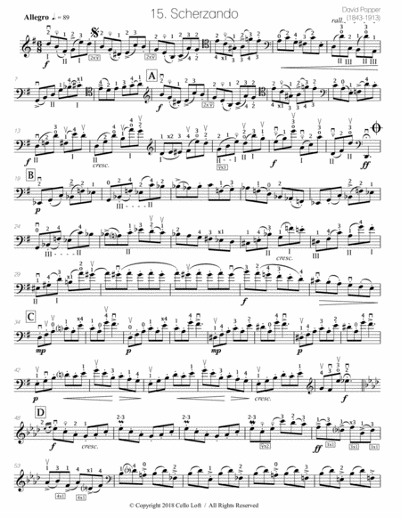 Popper (arr. Richard Aaron): Op. 73, Etude #15