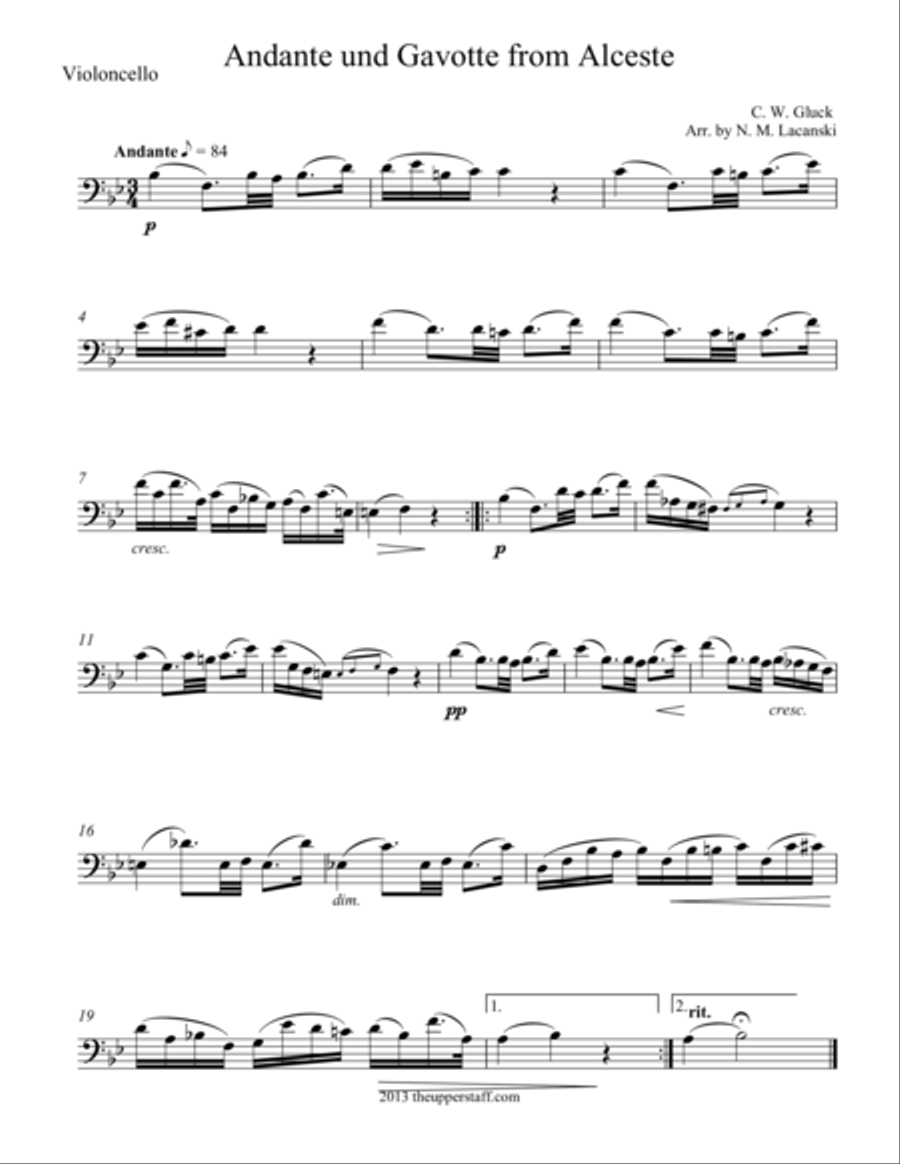 Andante and Gavotte from Alceste Piano scores gallery preview page 1