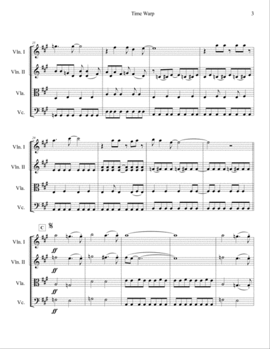 Time Warp String Quartet scores gallery preview page 4