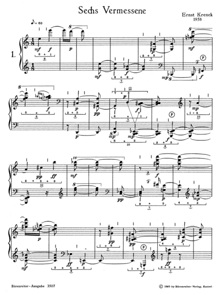 Sechs Vermessene for Piano op. 168