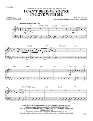 Book cover for I Can't Believe That You're in Love with Me: Piano Accompaniment