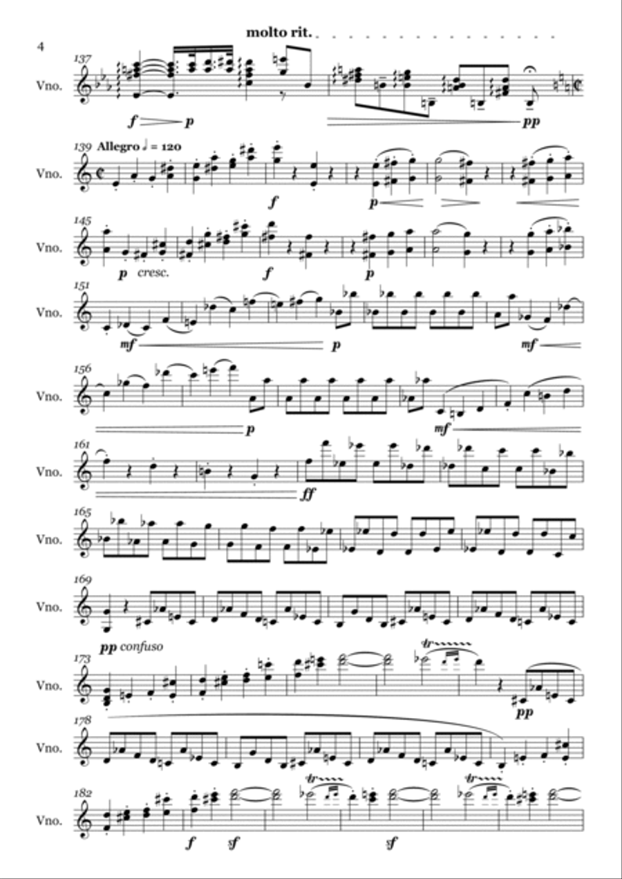 Sonate n.8 ( Patétique) for violin solo - 1st movement Violin Solo scores gallery preview page 4
