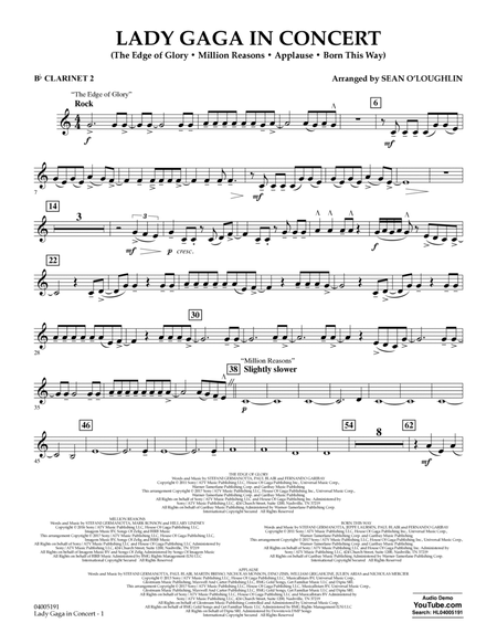 Lady Gaga in Concert - Bb Clarinet 2