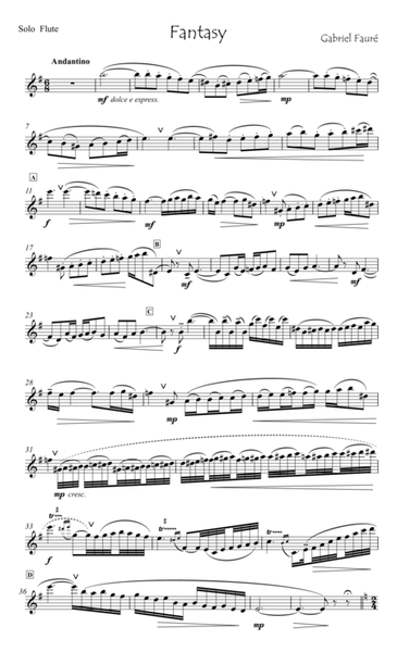 Faure Fantasy for flute & strings image number null