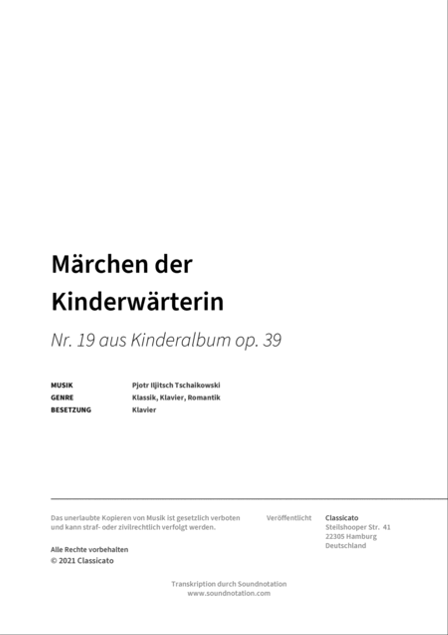 Marchen der Kinderwarterin Piano scores gallery preview page 2