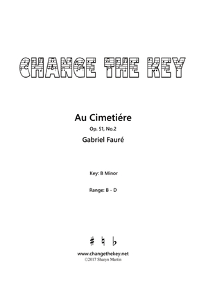 Book cover for Au Cimetiere - B Minor