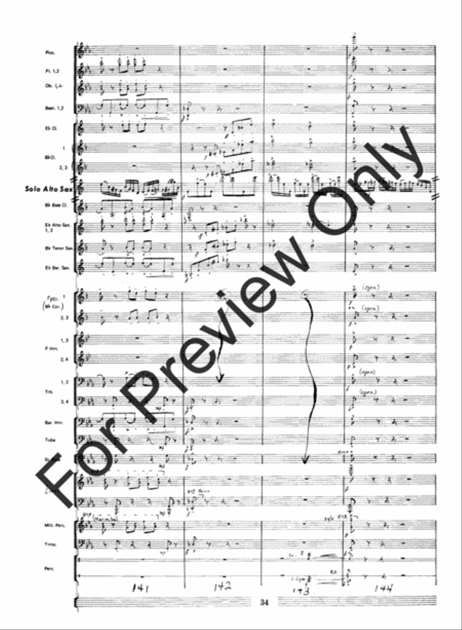 Fantasia For Alto Saxophone Concert Band Concert Band scores gallery preview page 36