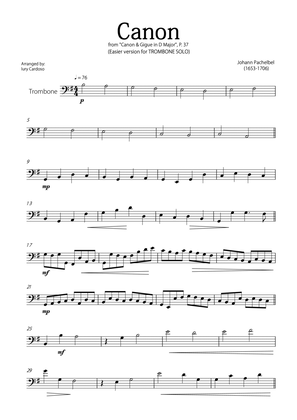"Canon" by Pachelbel - EASY version for TROMBONE SOLO.