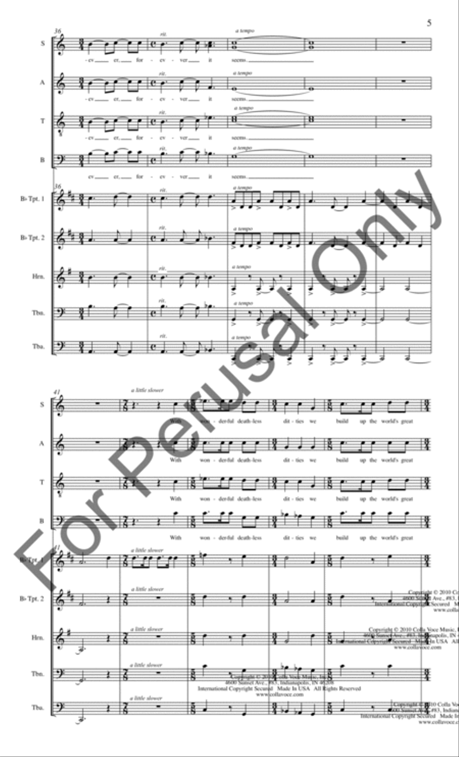 We Are The Music Makers (Brass Quintet Score/Parts) Choir scores gallery preview page 6