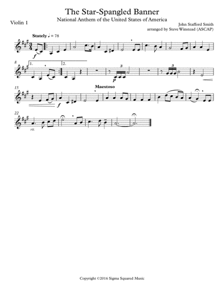 The Star-Spangled Banner for String Quartet image number null