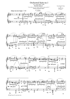 Orchestral Suite no.1 in C major BWV 1066, IV. Forlane - Piano solo