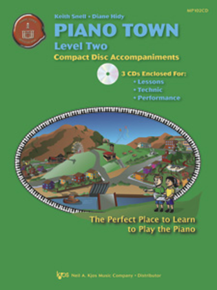 Book cover for Piano Town, Lessons, Technic, Performance CDs (3) - Level 2