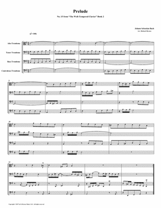 Prelude 15 from Well-Tempered Clavier, Book 2 (Trombone Quartet)