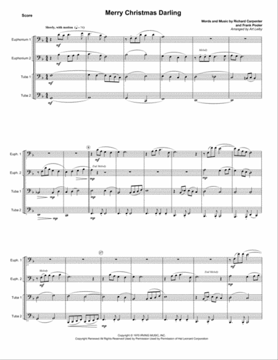 Merry Christmas, Darling Brass Ensemble scores gallery preview page 1