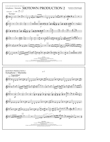 Motown Production 2 (arr. Tom Wallace) - Xylophone/Marimba