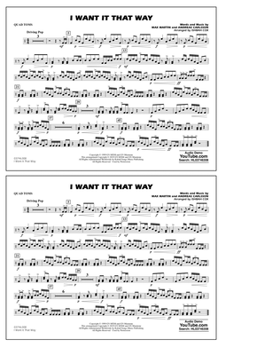 Book cover for I Want It That Way (arr. Ishbah Cox) - Quad Toms