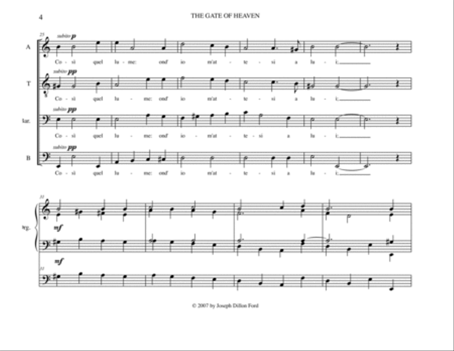 The Gate of Paradise (The Gate of Heaven) for men's choir (ATBarB) and organ Men's Choir scores gallery preview page 4