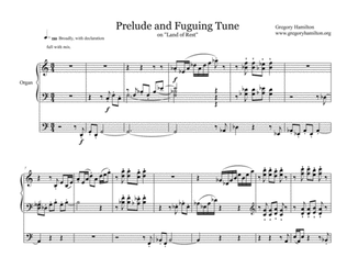 Book cover for Prelude and Fugue on "Land of Rest" for Organ