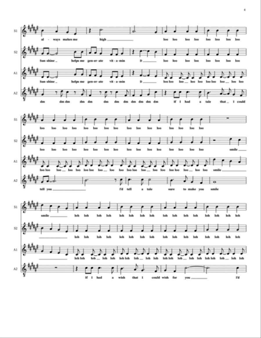 Sunshine On My Shoulders Sunshine On My Shoulders 4-Part scores gallery preview page 4