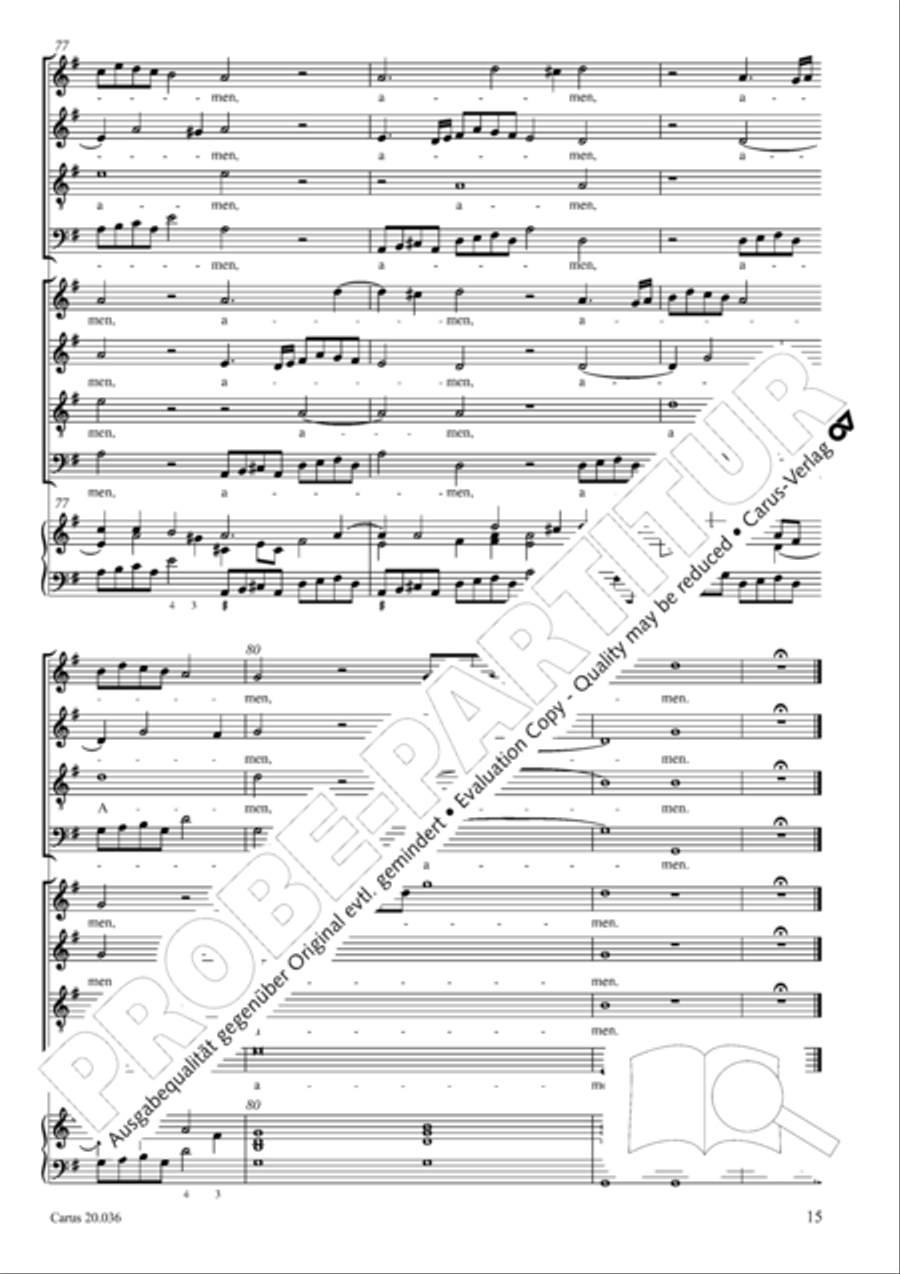 Shout to the Lord, all the earth (Jauchzet dem Herren, alle Welt) 4-Part scores gallery preview page 16