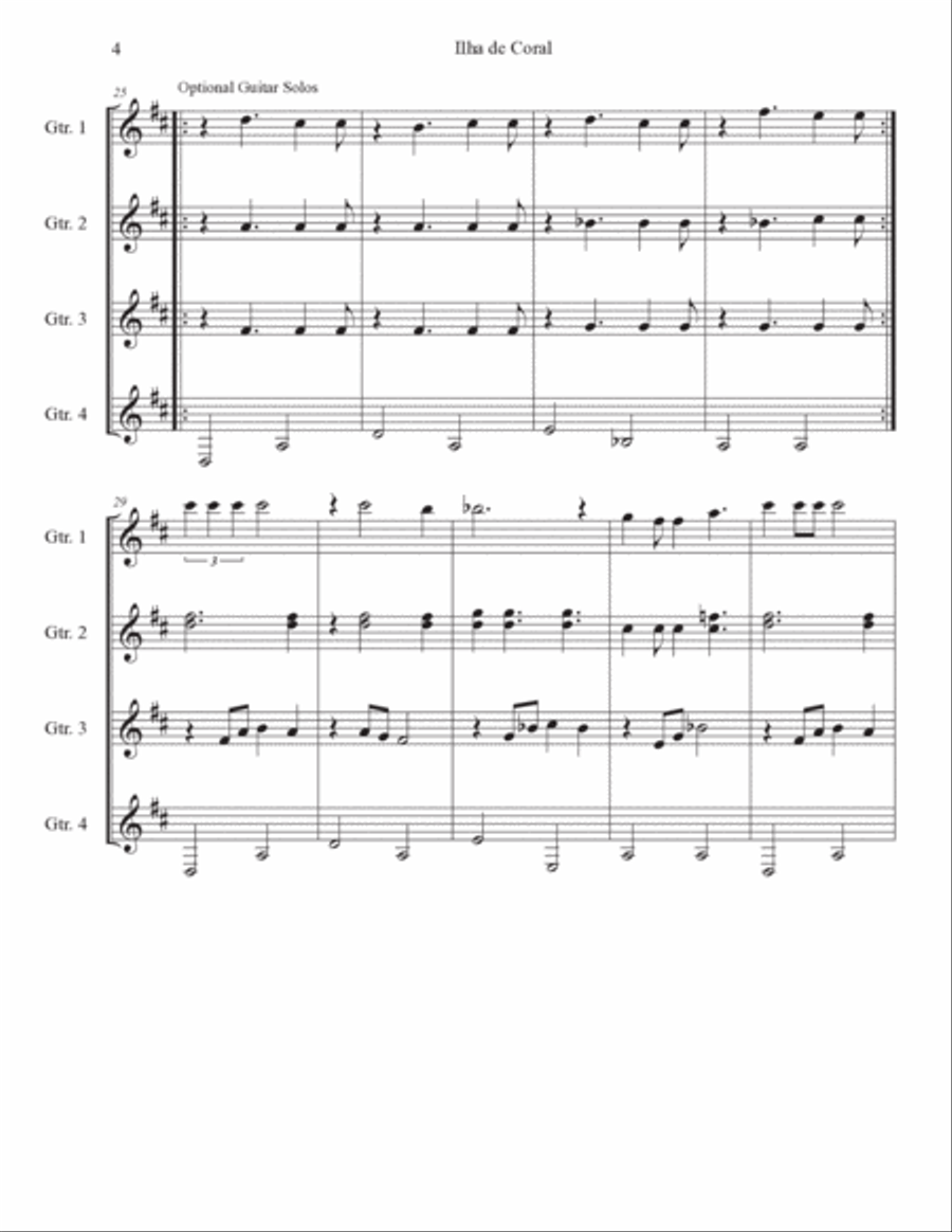 Ilha De Coral (Coral Island) - Score Only Acoustic Guitar scores gallery preview page 4