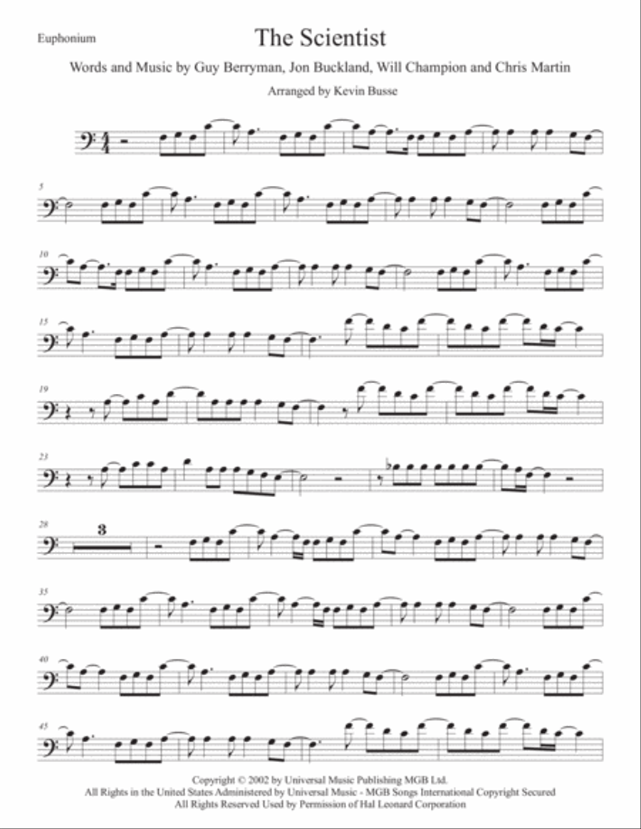 The Scientist Euphonium scores gallery preview page 1