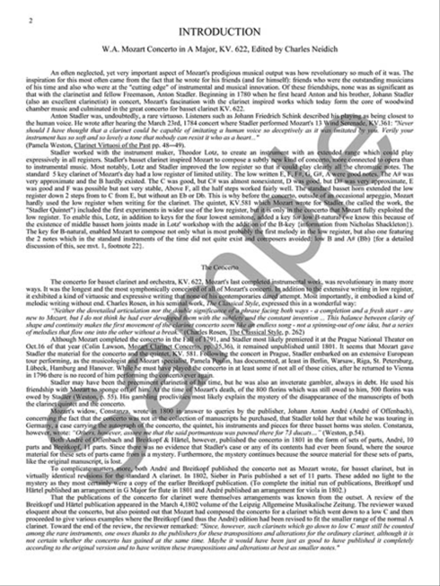 Clarinet Concerto, K. 622 Clarinet Solo scores gallery preview page 3
