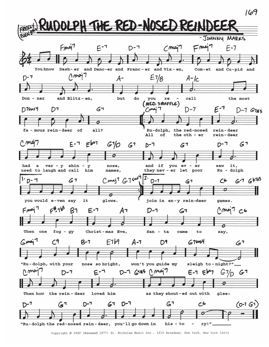 Rudolph The Red-Nosed Reindeer Voice scores gallery preview page 1