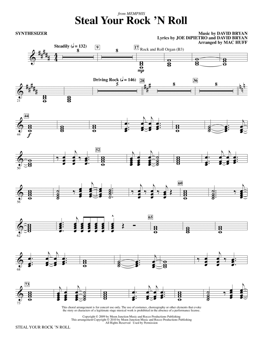 Steal Your Rock 'N Roll - Synthesizer Choir scores gallery preview page 1