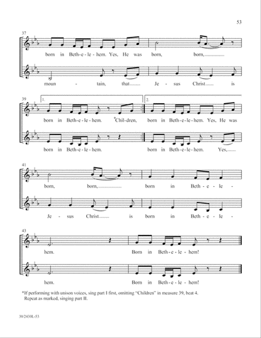 Simply Spirituals Unison Choir scores gallery preview page 54