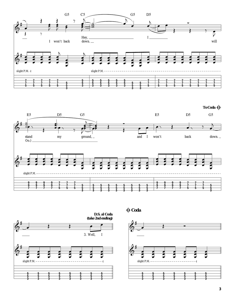I Won't Back Down Acoustic Guitar scores gallery preview page 3