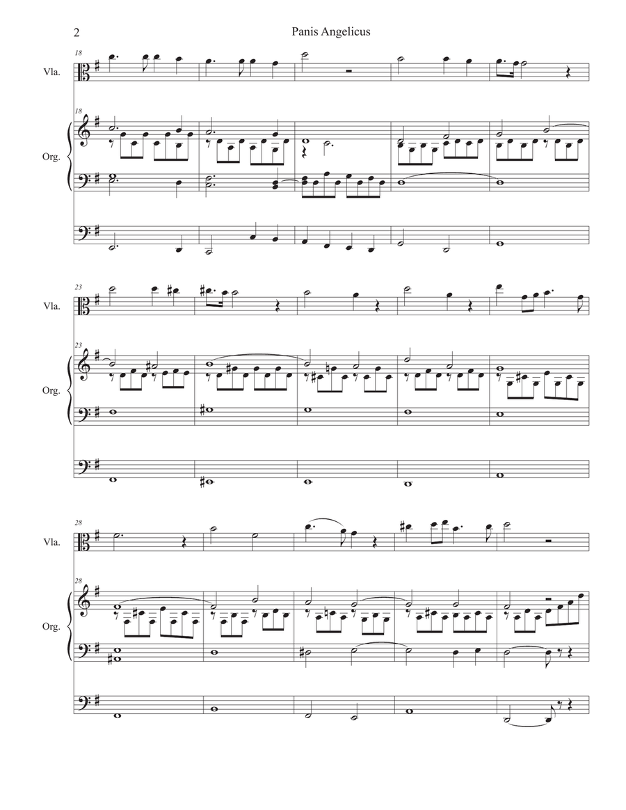 Panis Angelicus (Viola solo - Organ accompaniment) String Duet scores gallery preview page 3