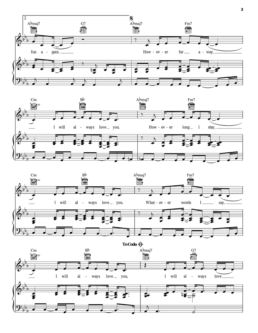 Lovesong Piano, Vocal, Guitar scores gallery preview page 3