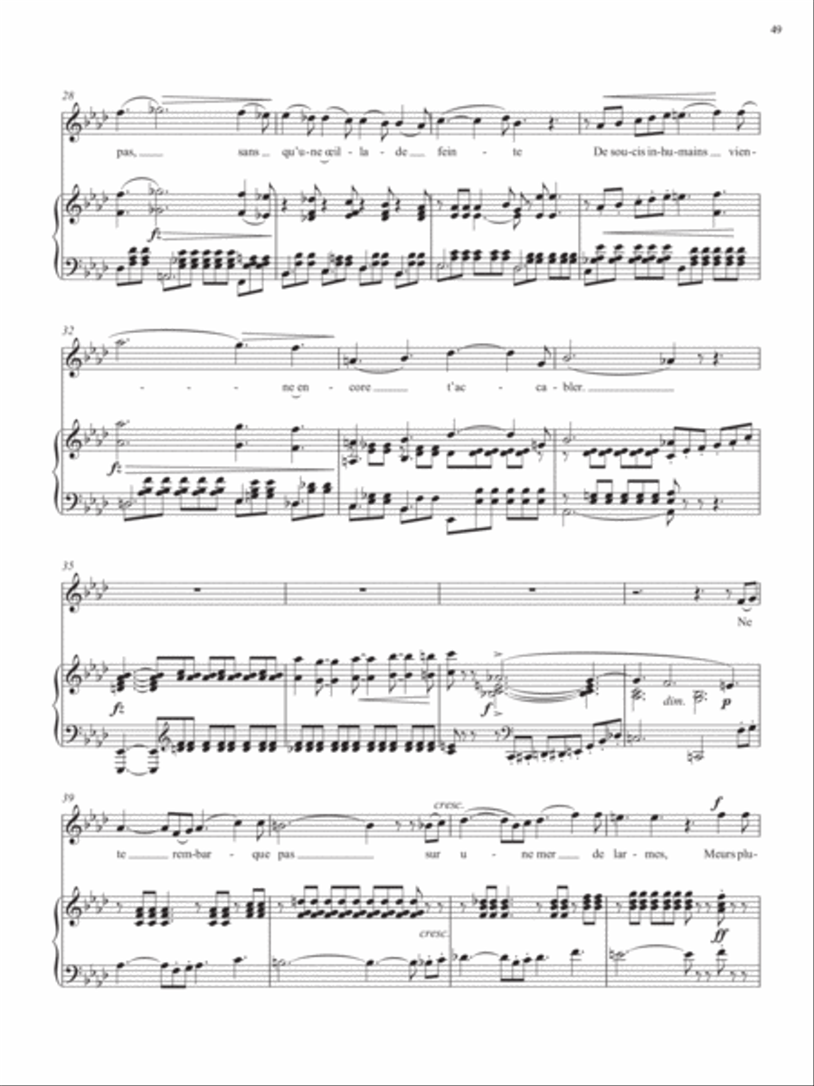 Op. 45, No. 10: Le calme de mes jours from Songs of Gouvy, V2 Voice Solo scores gallery preview page 4