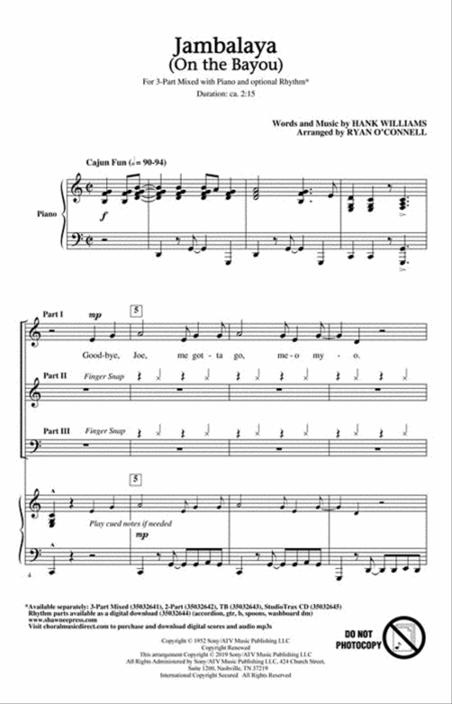 Jambalaya (On the Bayou) Choir scores gallery preview page 2