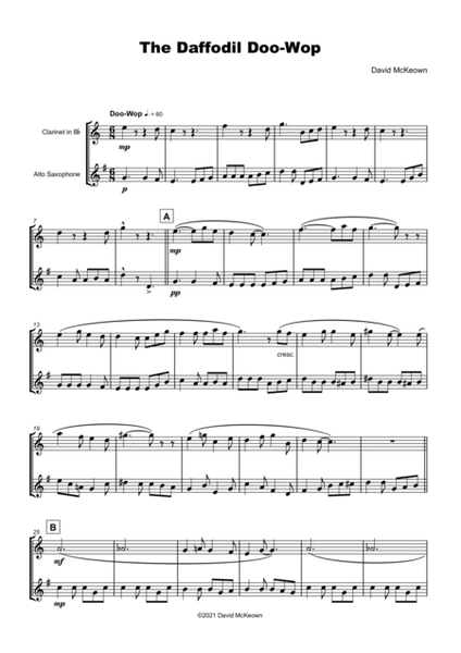 The Daffodil Doo-Wop, for Clarinet and Alto Saxophone Duet