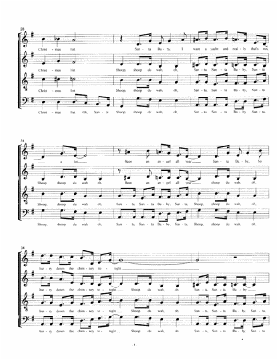 Santa Baby 4-Part scores gallery preview page 4