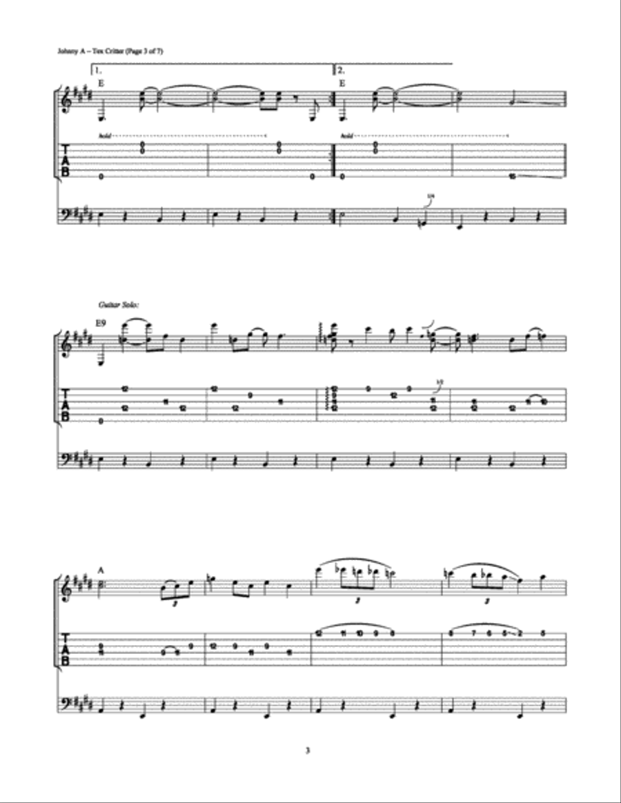 Tex Critter Tex Critter Electric Guitar scores gallery preview page 3