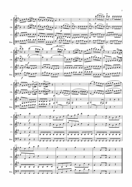 Mozart: Serenade No.13 in G "Eine Kleine Nachtmusik" K.525 Mvt.I Allegro - wind quartet image number null