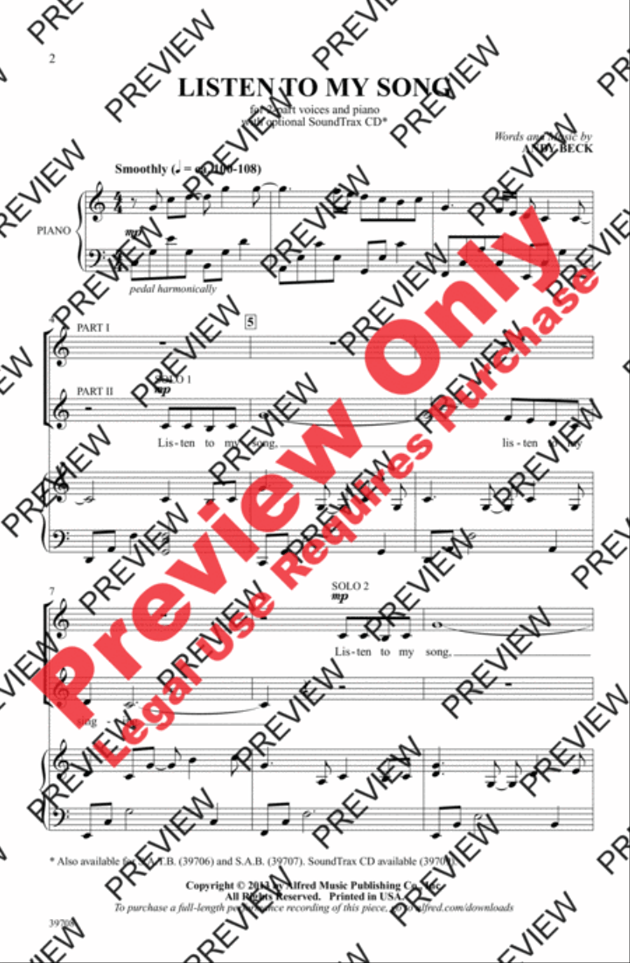 Listen to My Song 2-Part scores gallery preview page 2