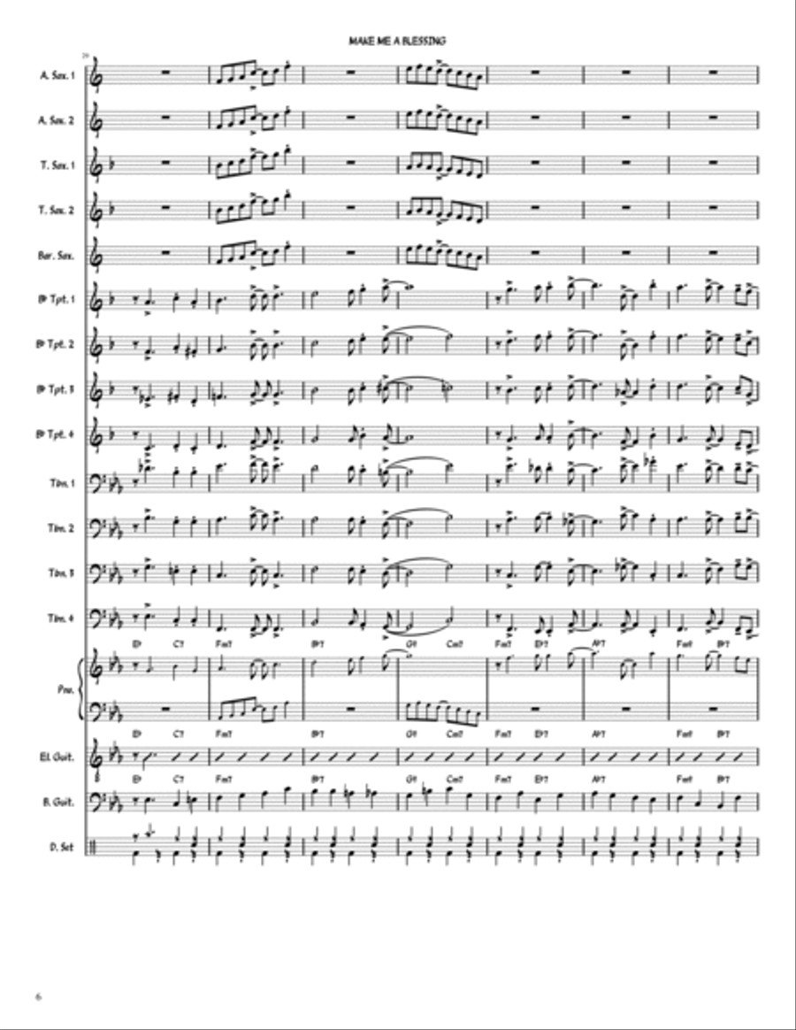 Make Me A Blessing Jazz Ensemble scores gallery preview page 6