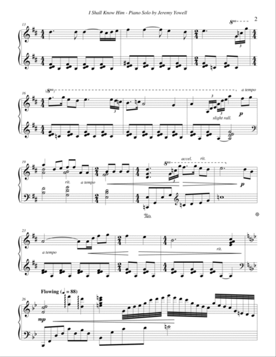 I Shall Know Him I Shall Know Him Piano Solo scores gallery preview page 2
