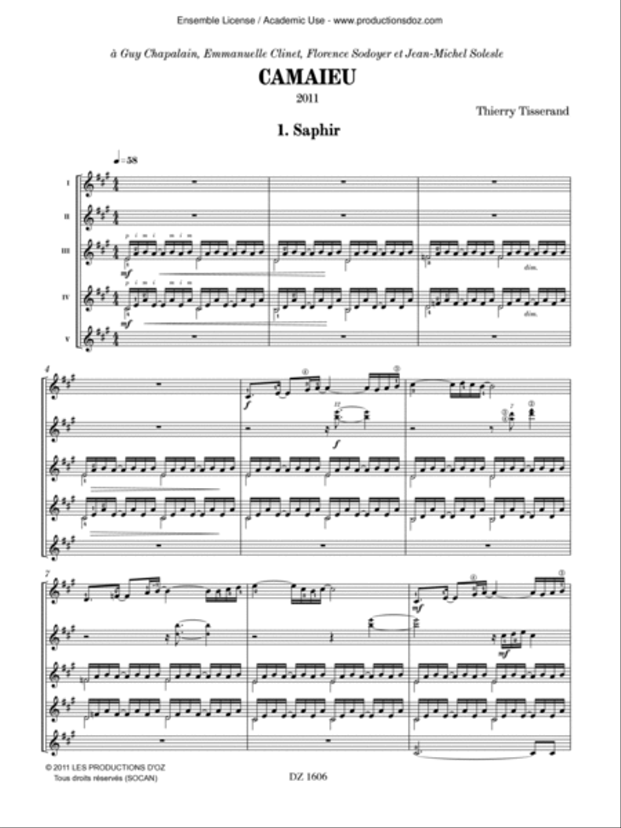 Camaieu Guitar Ensemble scores gallery preview page 3